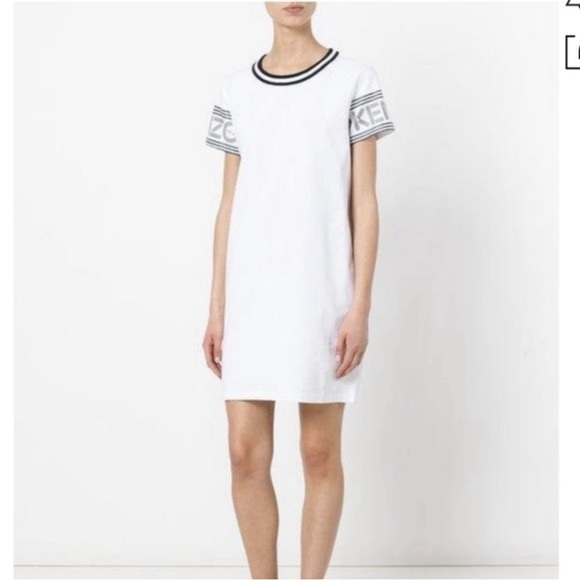Kenzo Designer T-Shirt Dress Grey Logo Short Sleeve size L - Picture 2 of 10